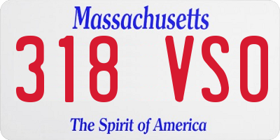 MA license plate 318VS0