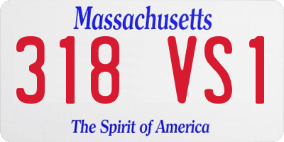 MA license plate 318VS1
