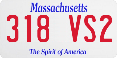 MA license plate 318VS2