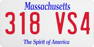 MA license plate 318VS4