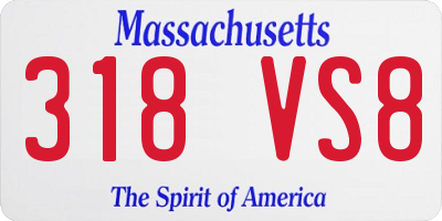 MA license plate 318VS8