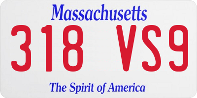 MA license plate 318VS9