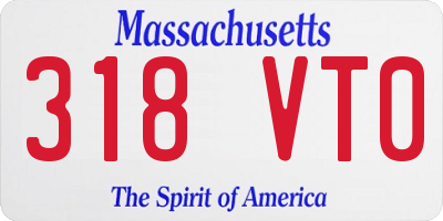 MA license plate 318VT0