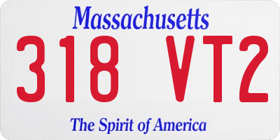 MA license plate 318VT2