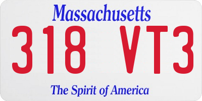 MA license plate 318VT3