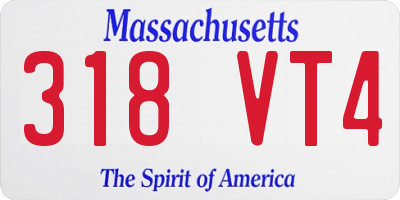 MA license plate 318VT4