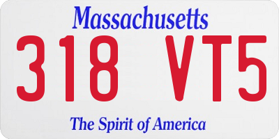 MA license plate 318VT5