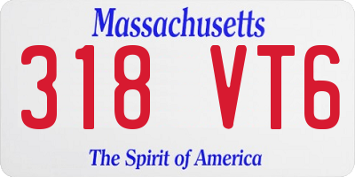 MA license plate 318VT6