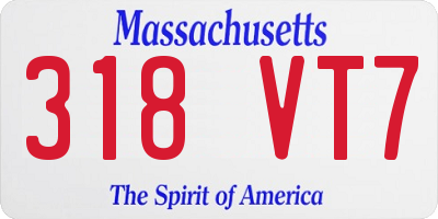 MA license plate 318VT7