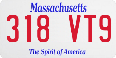 MA license plate 318VT9