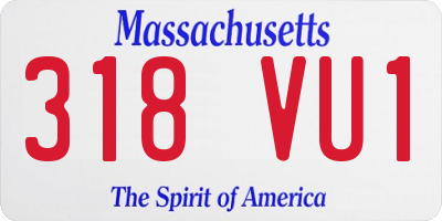 MA license plate 318VU1