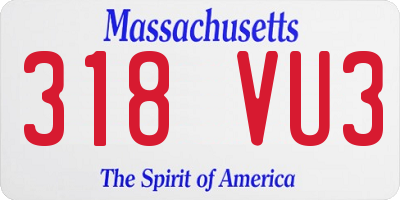 MA license plate 318VU3