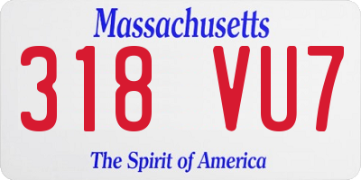 MA license plate 318VU7