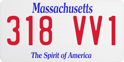 MA license plate 318VV1