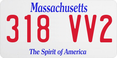 MA license plate 318VV2