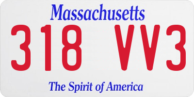 MA license plate 318VV3