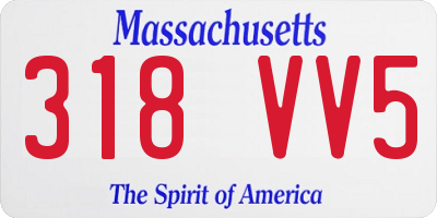 MA license plate 318VV5