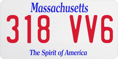 MA license plate 318VV6