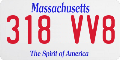 MA license plate 318VV8