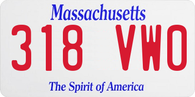 MA license plate 318VW0
