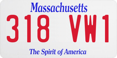 MA license plate 318VW1