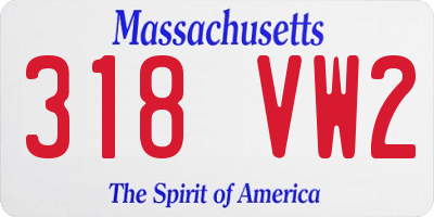 MA license plate 318VW2