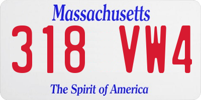 MA license plate 318VW4