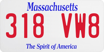 MA license plate 318VW8