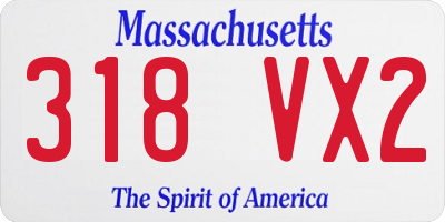 MA license plate 318VX2