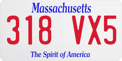 MA license plate 318VX5