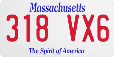 MA license plate 318VX6