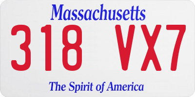 MA license plate 318VX7