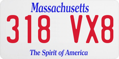 MA license plate 318VX8