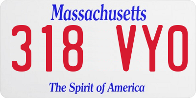 MA license plate 318VY0