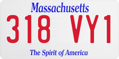 MA license plate 318VY1