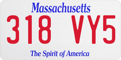 MA license plate 318VY5