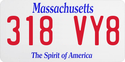 MA license plate 318VY8