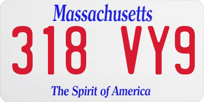 MA license plate 318VY9