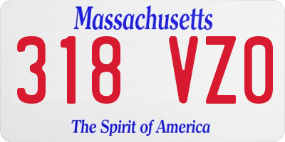 MA license plate 318VZ0