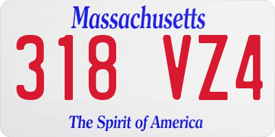 MA license plate 318VZ4