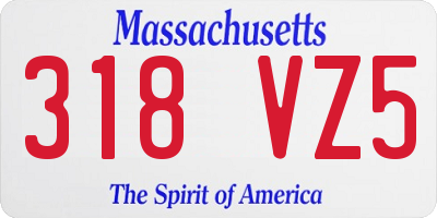 MA license plate 318VZ5