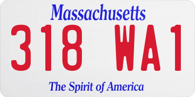 MA license plate 318WA1