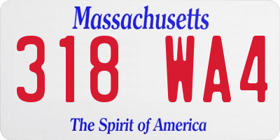 MA license plate 318WA4