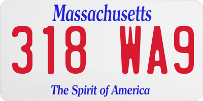 MA license plate 318WA9
