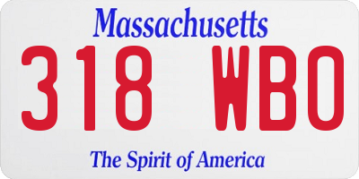MA license plate 318WB0