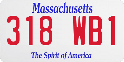 MA license plate 318WB1