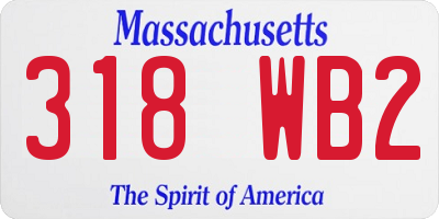 MA license plate 318WB2