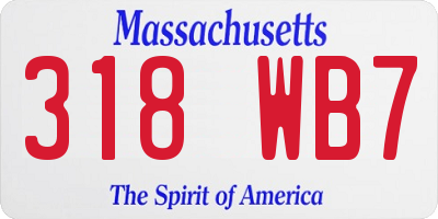 MA license plate 318WB7