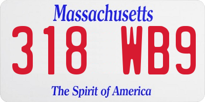 MA license plate 318WB9