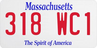 MA license plate 318WC1
